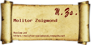 Molitor Zsigmond névjegykártya
